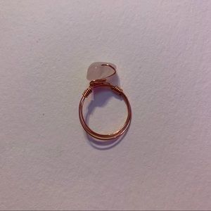 RING - rose quartz wire wrapped